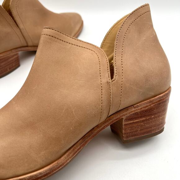 NISOLO Mia Everyday Ankle Bootie Womens 9 Tan Almond Leather Split Shaft Heeled - Picture 16 of 16